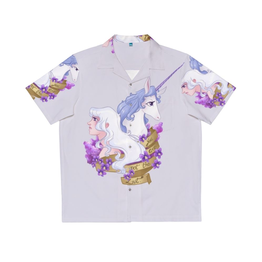 Colorful "Not The Last" Hawaiian Shirt with Fantasy Unicorn Design