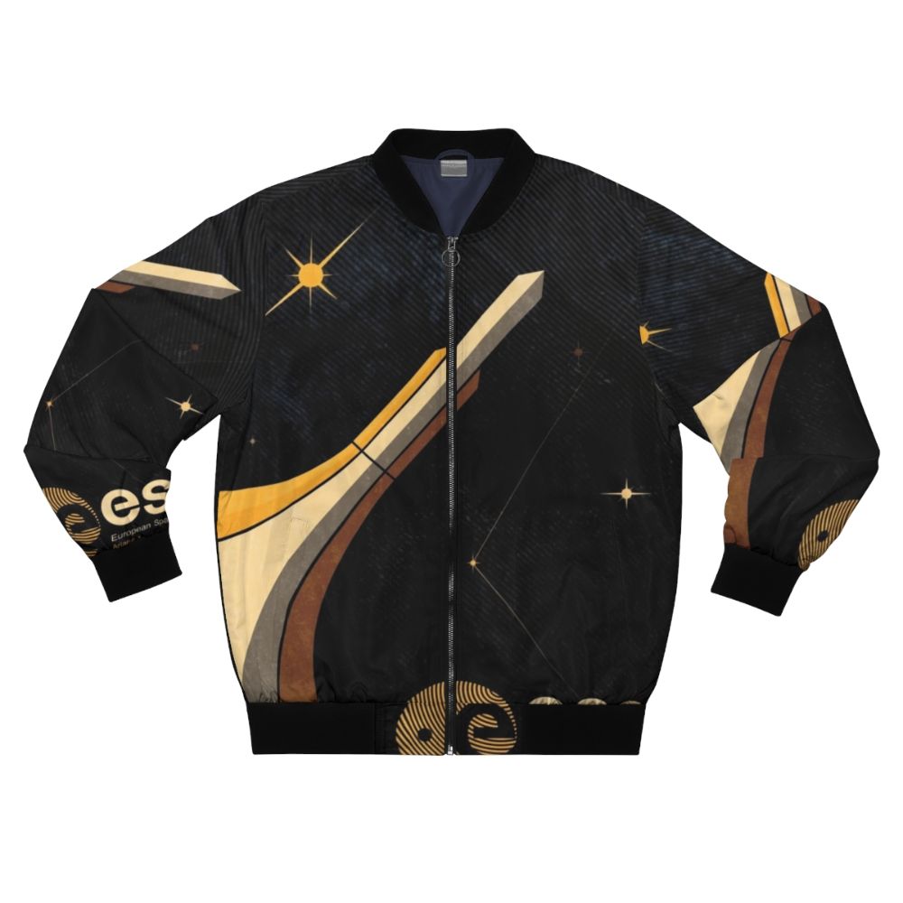 European Space Agency ESA Tribute Bomber Jacket with distressed and vintage design