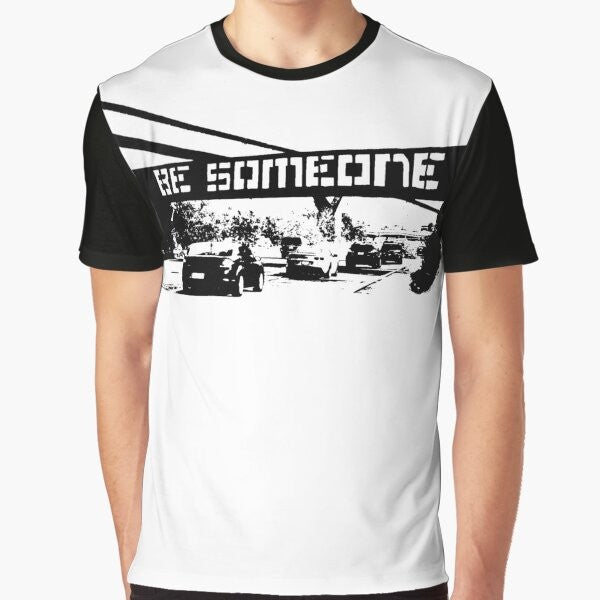 "Be Someone" Houston graphic t-shirt featuring a two-tone community and diversity design