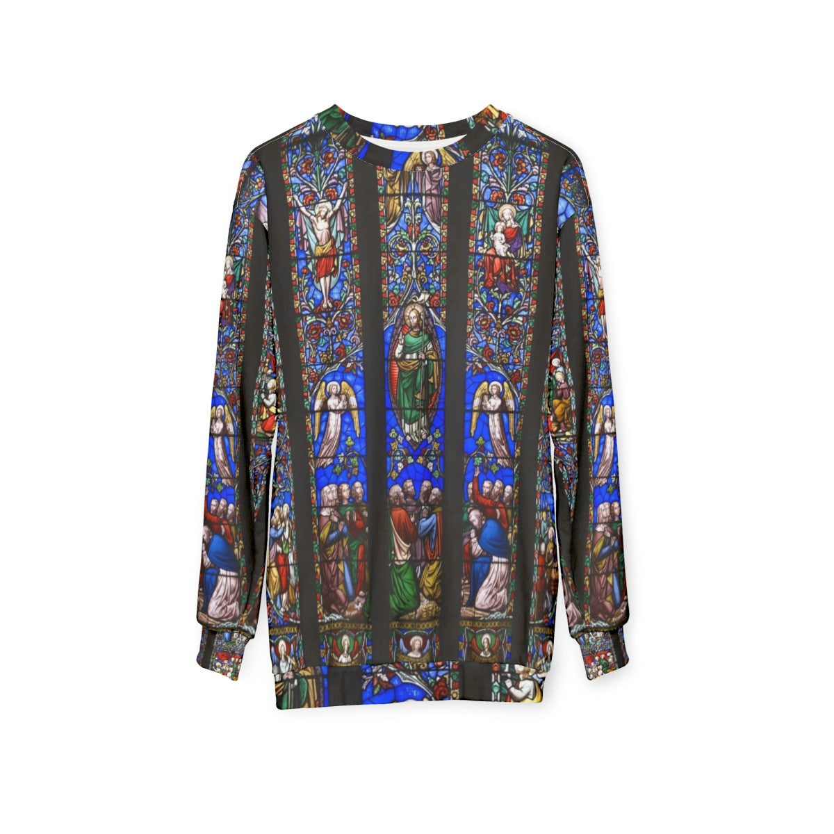 Church Stained Glass Window Sweatshirt - hanging