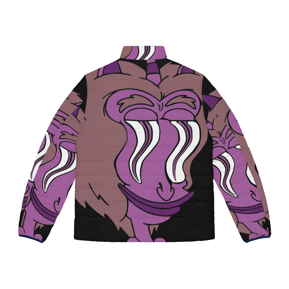 Big Mouth Hormone Monster Puffer Jacket featuring characters from the popular Netflix comedy series - Back