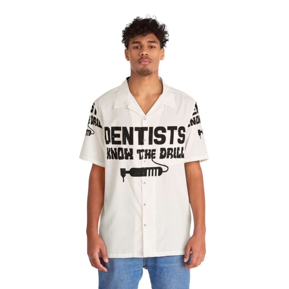 Dentists' Hawaiian Shirt featuring dental profession theme - People Front