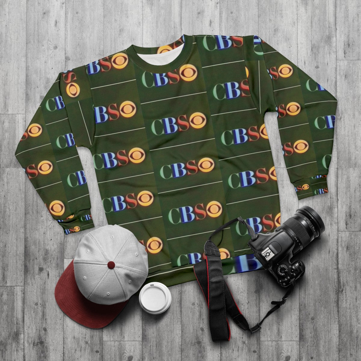 Retro CBS Logo 1960s Sweatshirt - flat lay