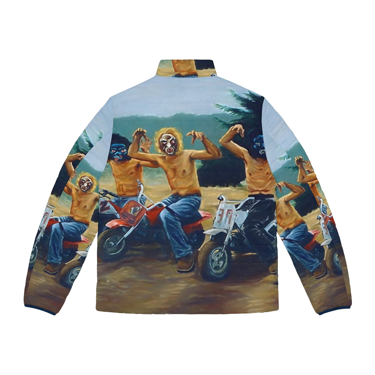 Puffer jacket featuring a painting from the iconic Wes Anderson film The Royal Tenenbaums - Back