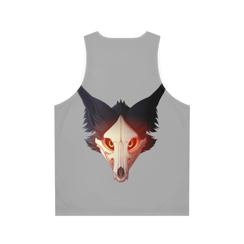 Cadaver unisex tank top with werewolf, skull, and gothic design - Back