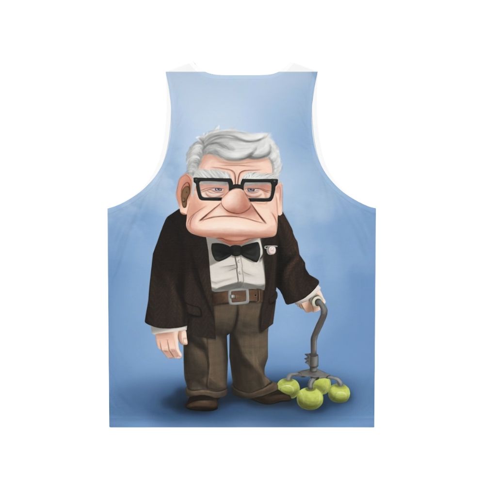 Vintage "Up" Movie Unisex Tank Top with Carl Fredricksen - Back