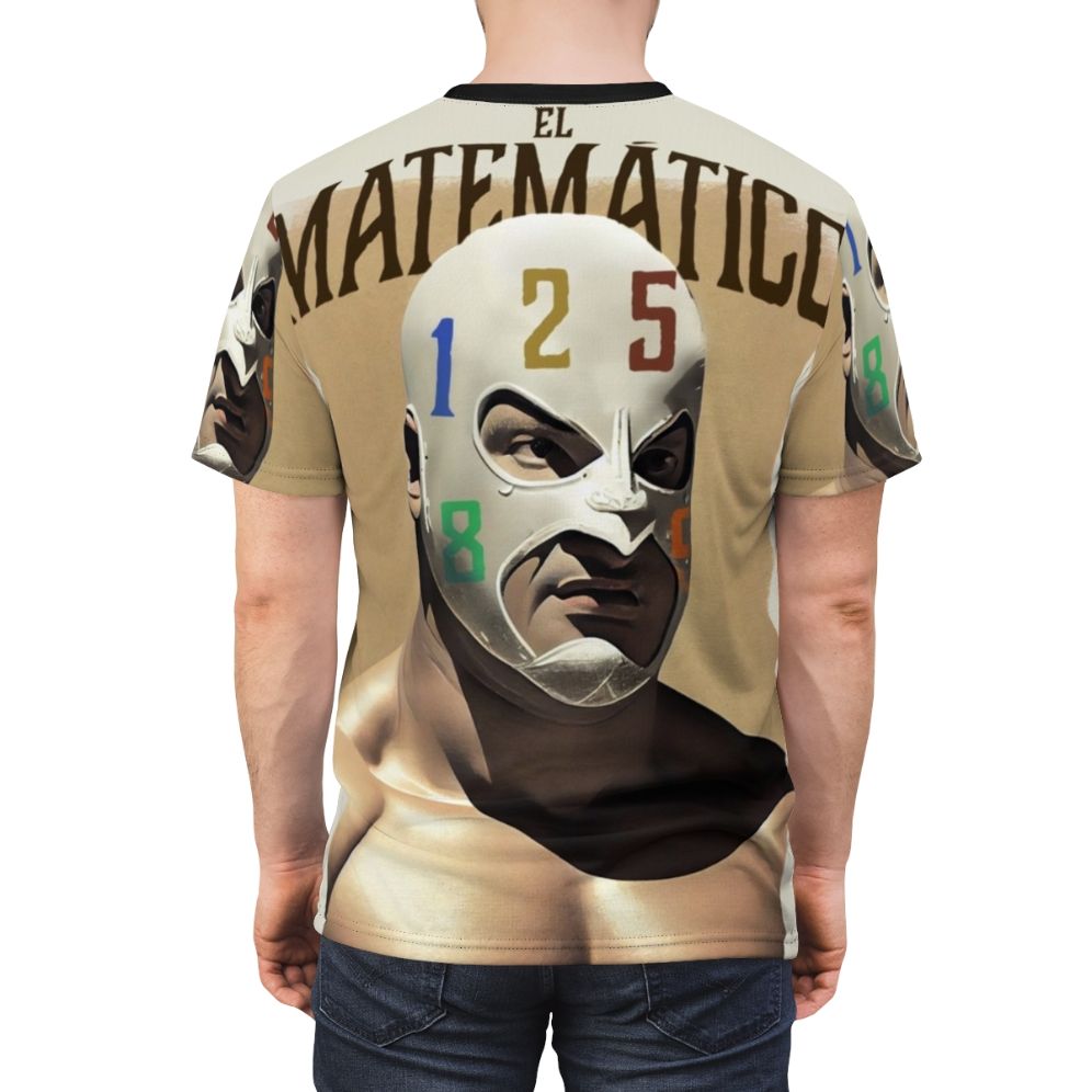 Wrestler Poster Graphic T-shirt featuring masked wrestling and Mexican wrestling fans - men back