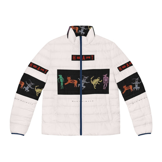 Puffer jacket with the album cover art for Heart's 1987 album "Bad Animals"