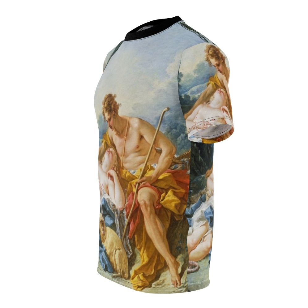 Daphnis and Chloe inspired French art t-shirt featuring a painting by François Boucher - men left