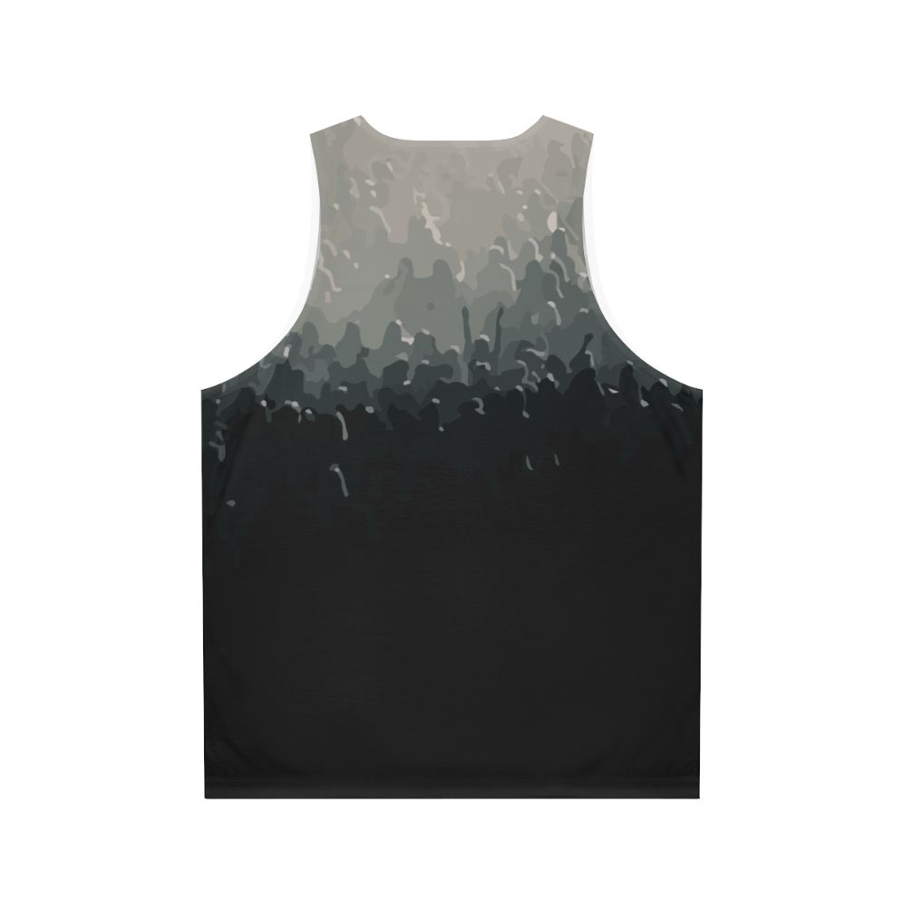 Crowd Unisex Black and White Tank Top - Back