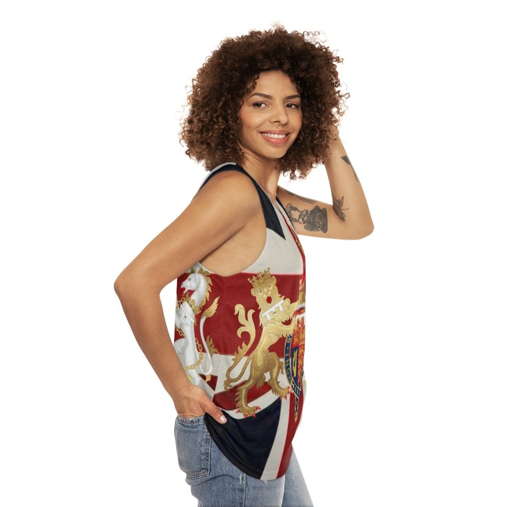 Unisex tank top featuring the Union Jack with Windsor insignia - women side