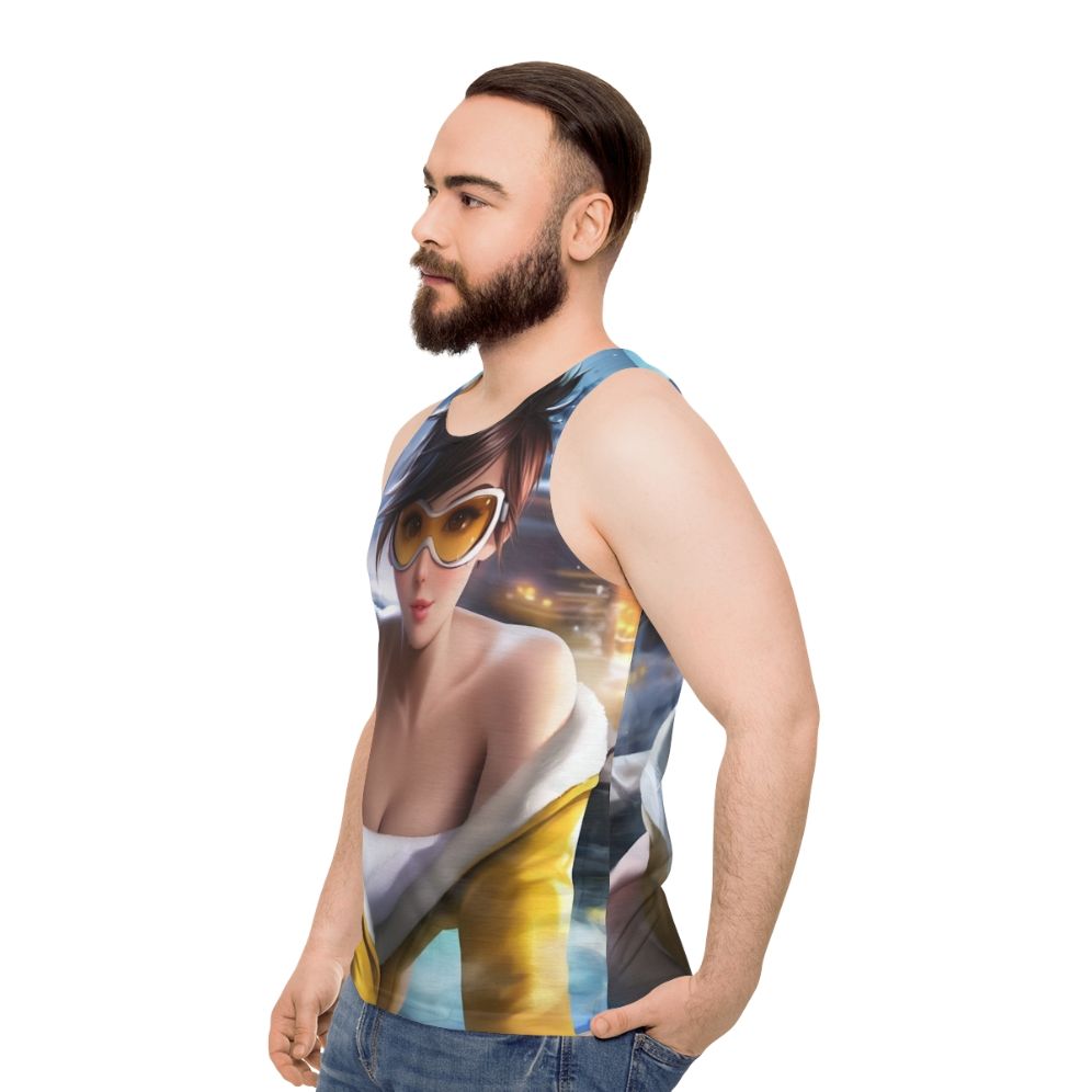 Anime-inspired hot spring tank top with Tracer design - men side