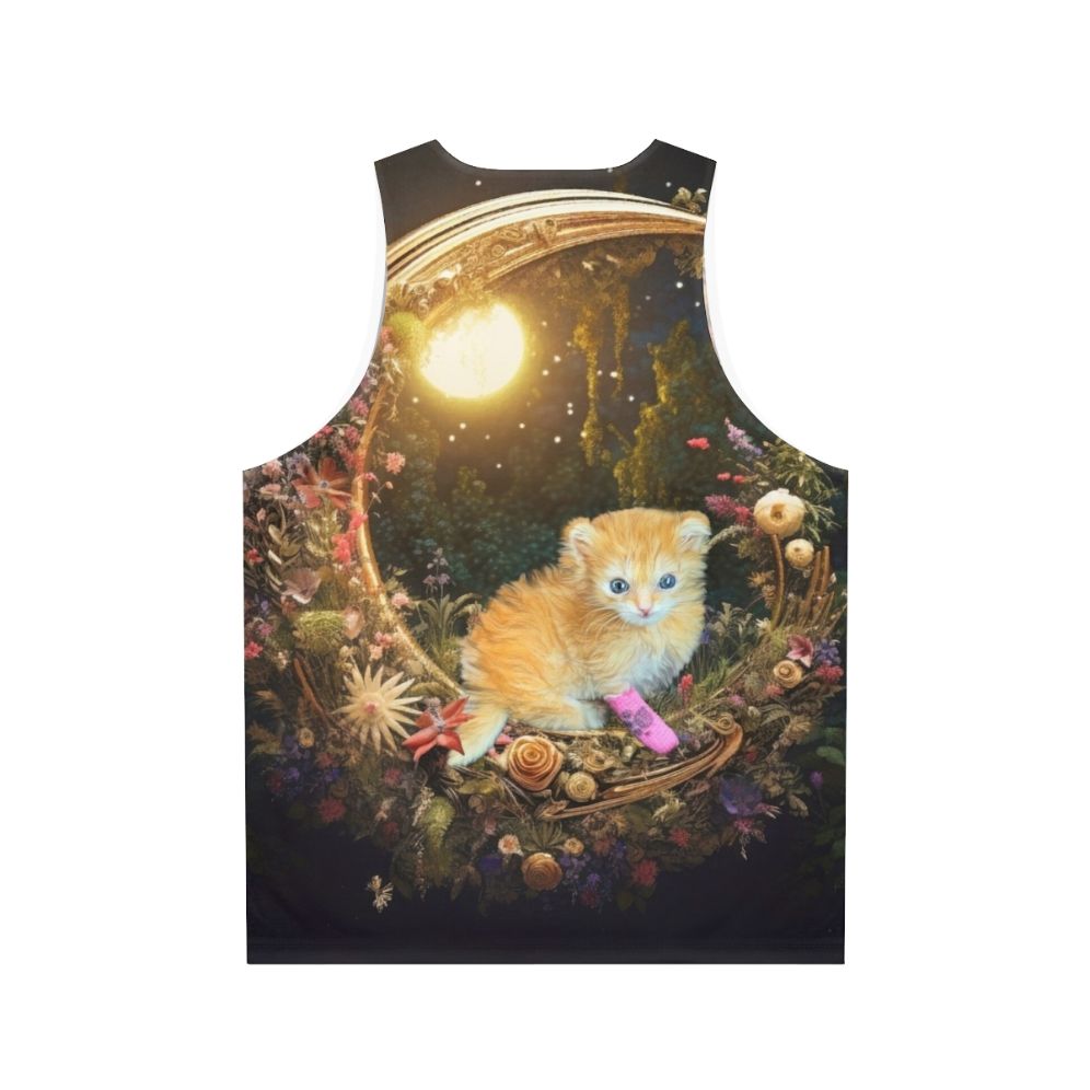 Dreamy Tater Tot Unisex Tank Top with Kitty Print - Back