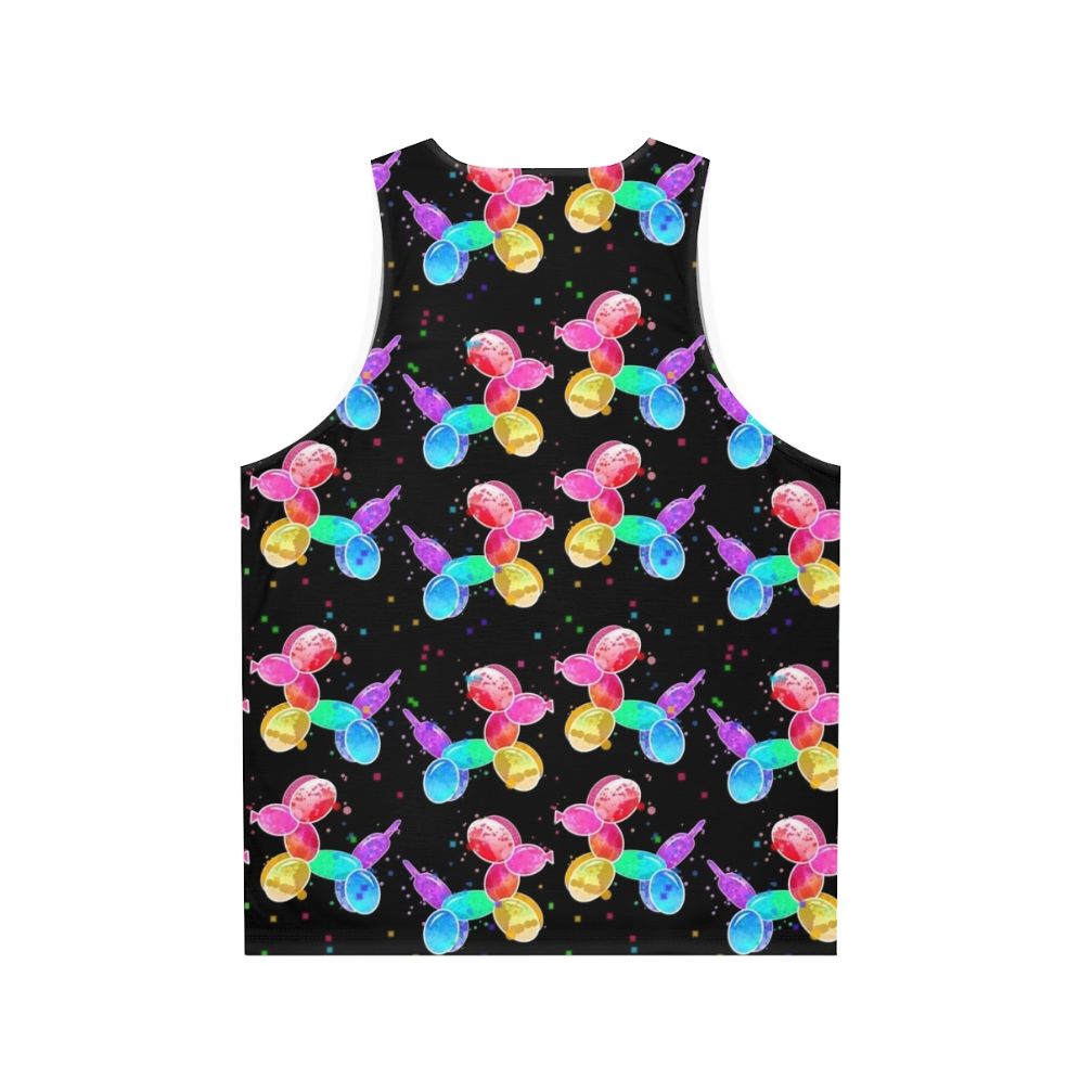 Watercolor balloon dogs unisex tank top - Back