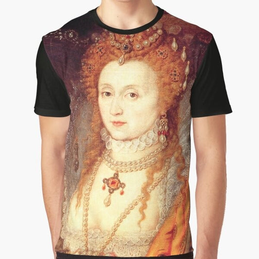 Graphic t-shirt featuring a portrait of Queen Elizabeth I of England