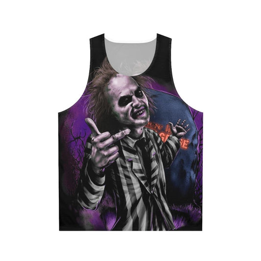 Beetlejuice Unisex Tank Top with Gothic and Dark Design