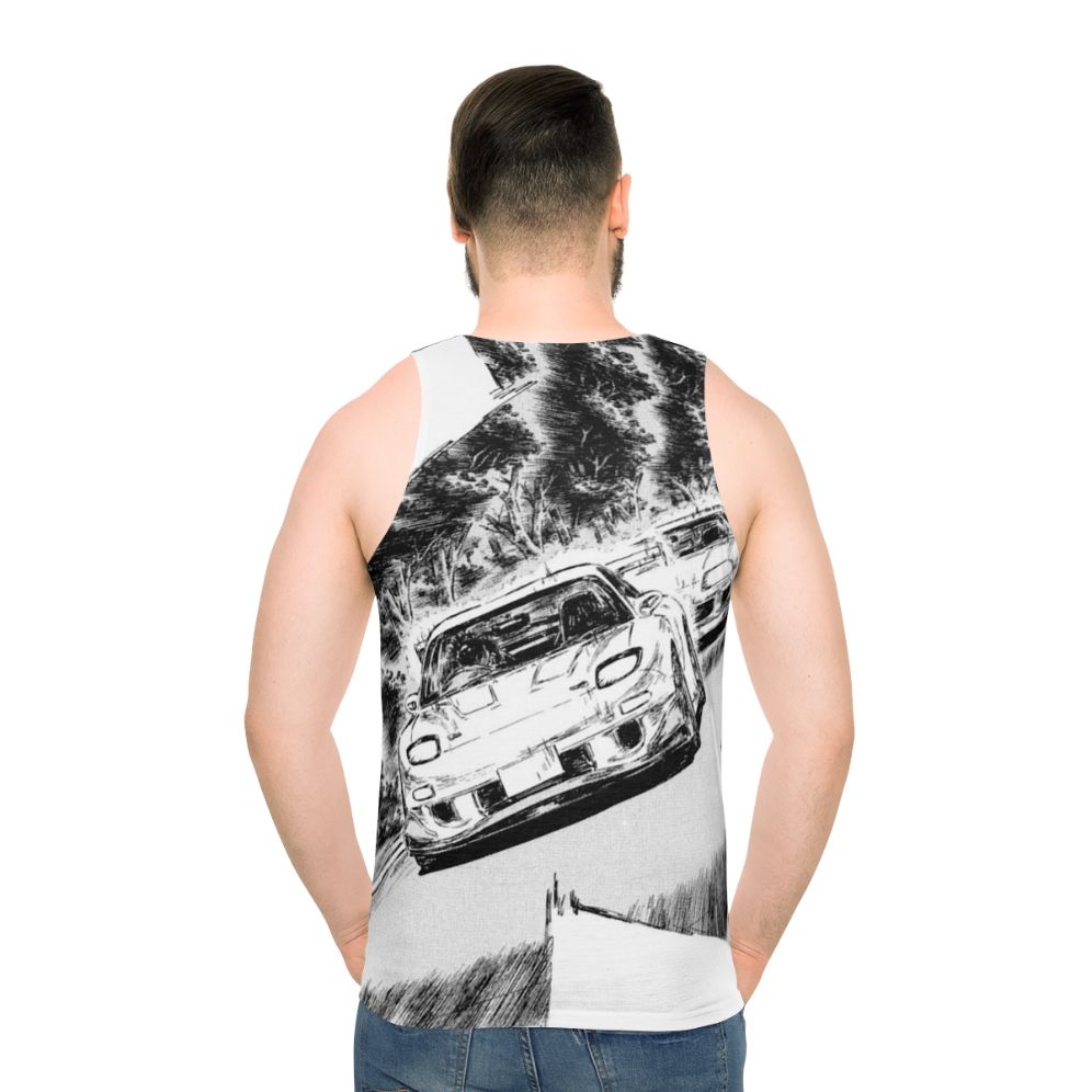 Initial D inspired JDM cars unisex tank top - men back