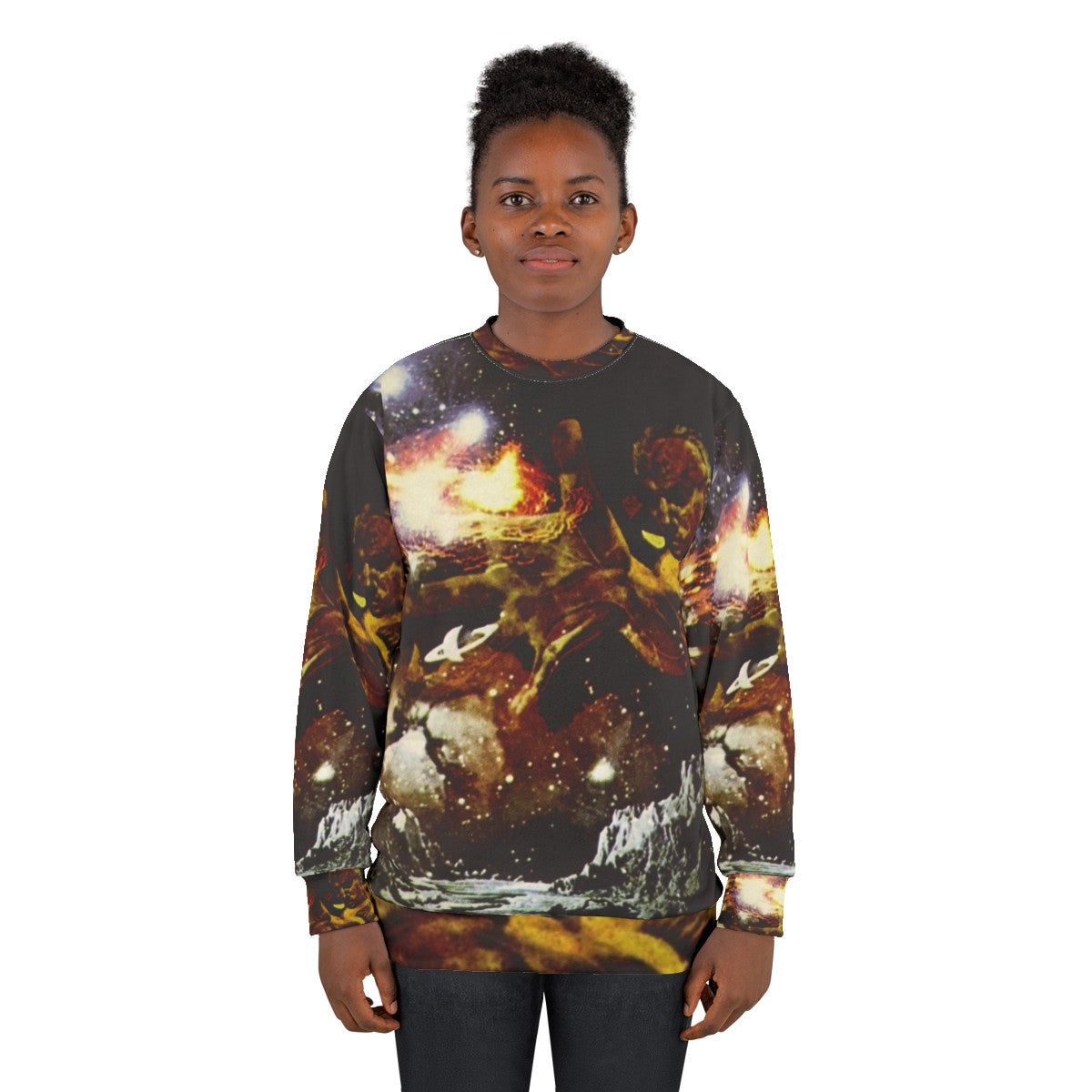 Santana III Classic Rock Sweatshirt featuring iconic album art - women