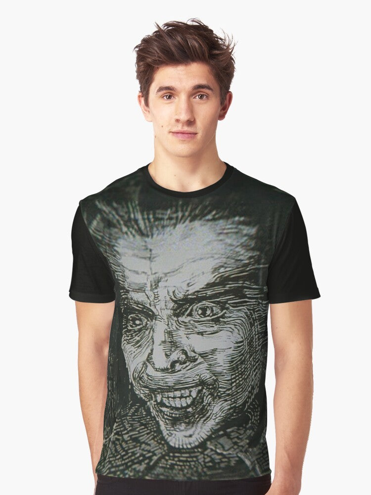 Vintage-style Dracula graphic t-shirt featuring the iconic Count Dracula and Hammer Horror imagery - Men