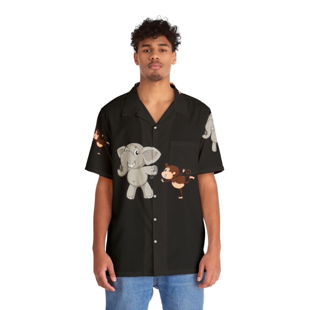 Legendary animals fantasy Hawaiian shirt with dragons, unicorns, and falcons - People Front