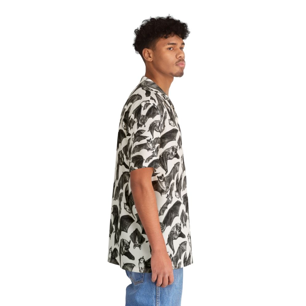 Bat pattern Hawaiian shirt with a spooky and tropical design - People Pight