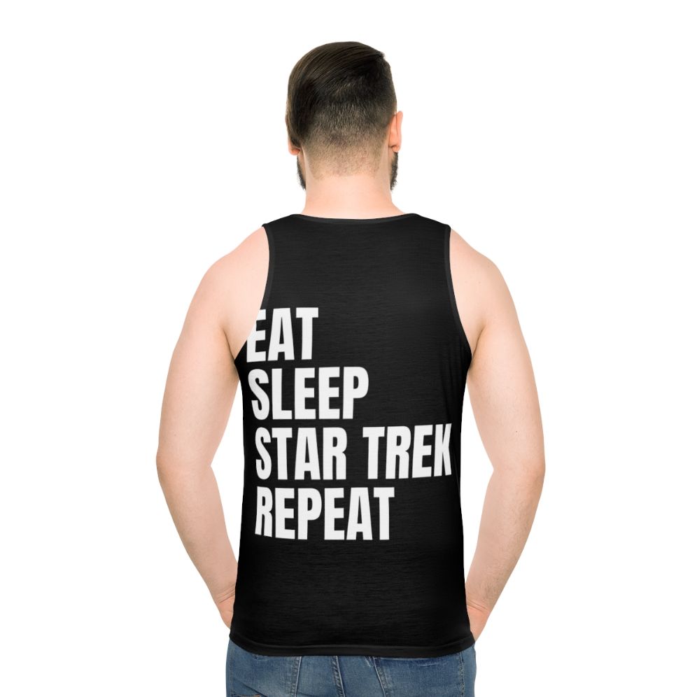 Unisex Star Trek "Eat Sleep Repeat" Tank Top - men back