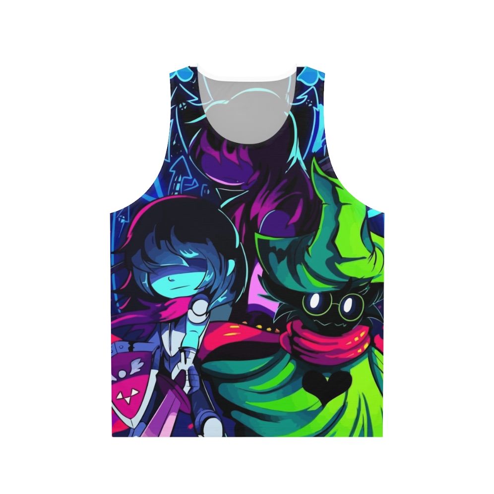 Deltarune gaming tank top with minimalist character designs