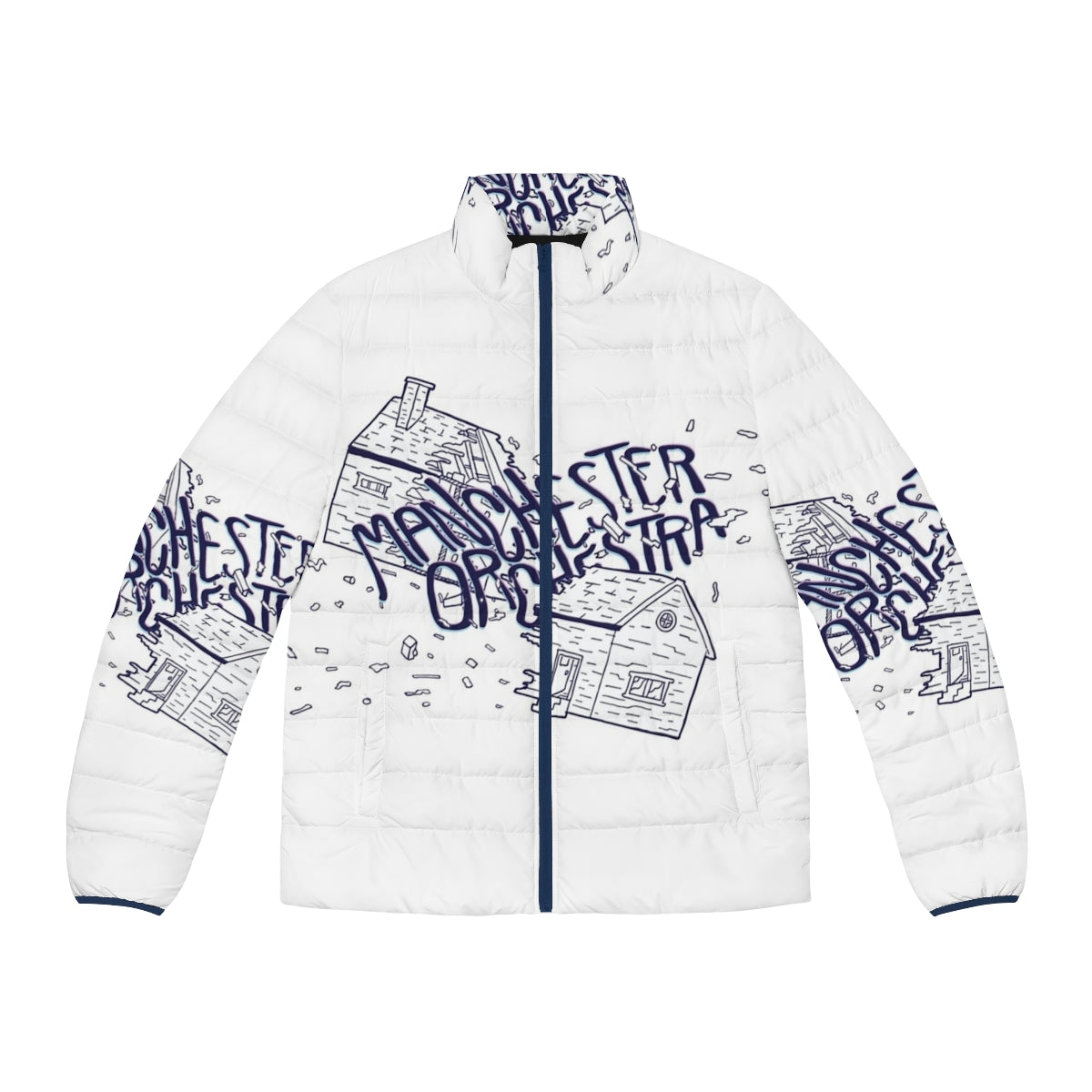 Manchester Orchestra Puffer Jacket featuring the band's logo and name