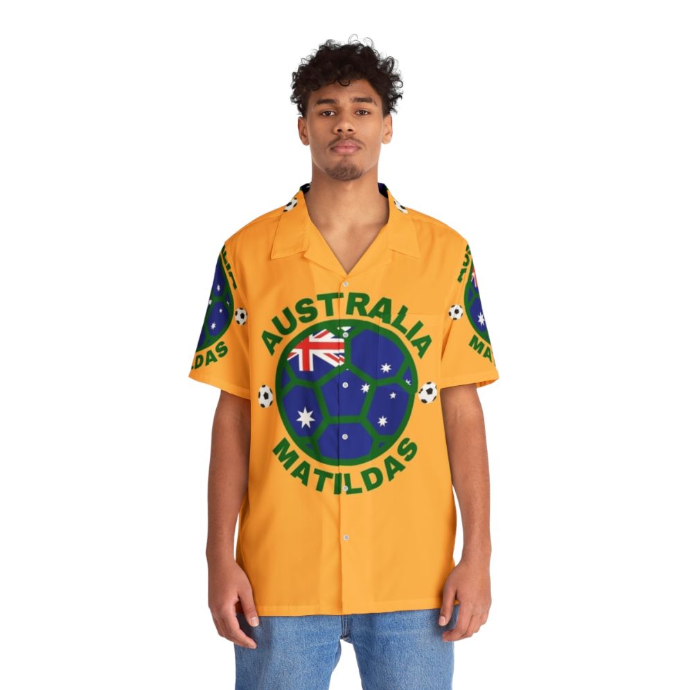 Australia Matildas Women's Soccer Team Hawaiian Style Jersey - People Front