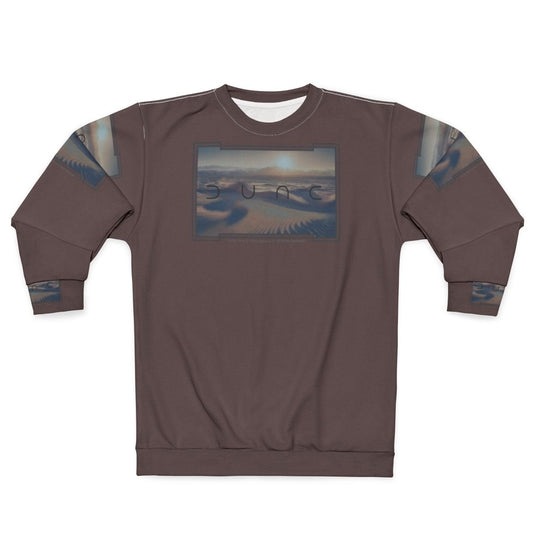 Dune movie inspired sweatshirt with cinematic desert planet design