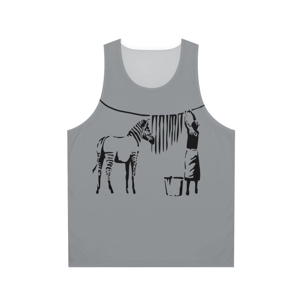 Banksy Zebra Print Unisex Tank Top