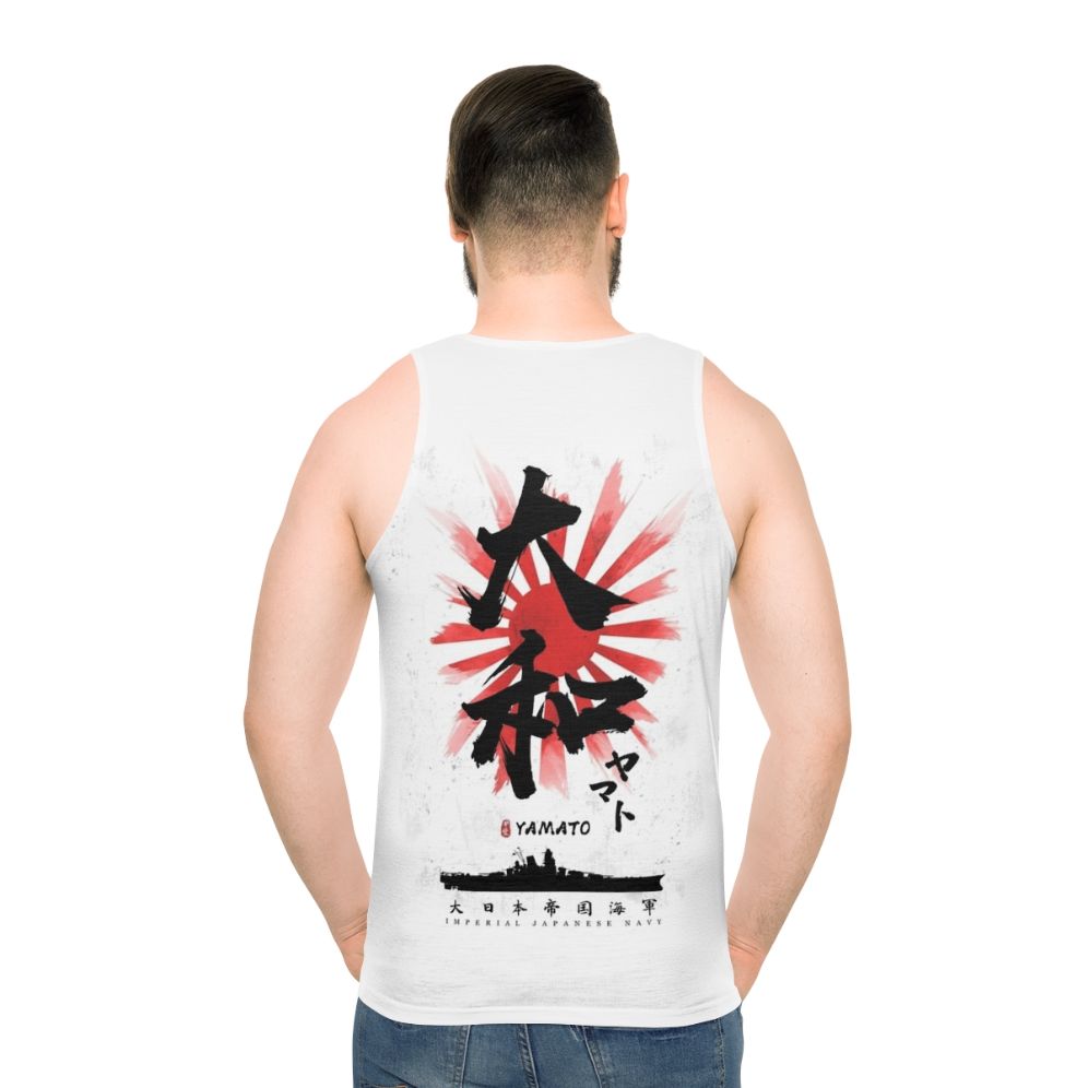 Ijn Yamato Battleship Japanese Calligraphy Unisex Tank Top - men back