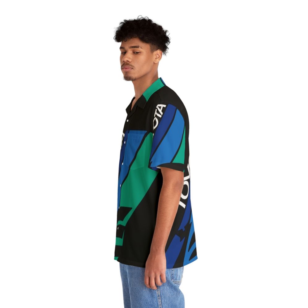 Blue Stripes Dragon Hawaiian Shirt - People Left