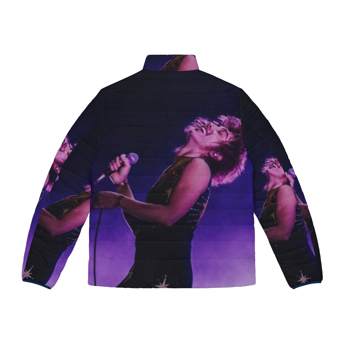 Josh Kiszka of Greta Van Fleet wearing a stylish puffer jacket - Back