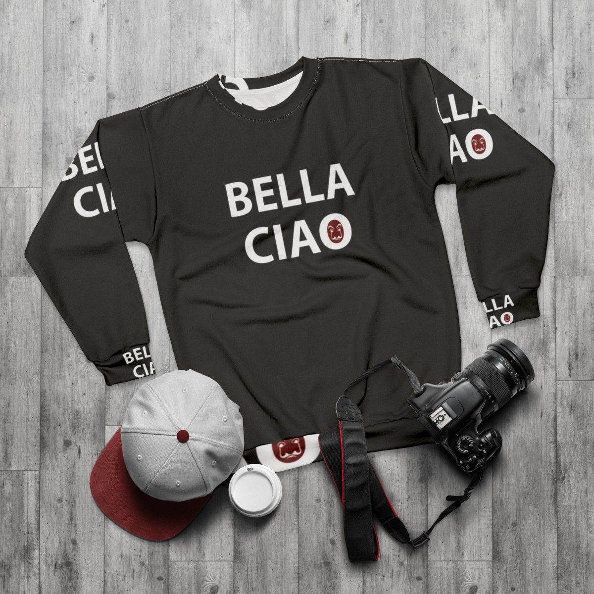 Money Heist Bella Ciao Themed Sweatshirt - flat lay