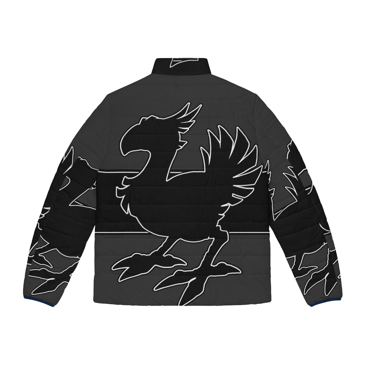 Chocobo Black Puffer Jacket - Iconic fantasy gaming apparel inspired by Final Fantasy - Back