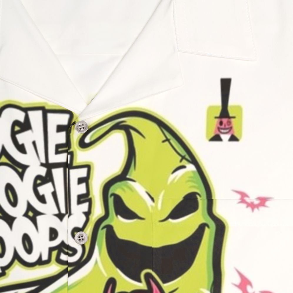 Oogie Boogie Loops Hawaiian Shirt with Nightmare Before Christmas Characters - Detail