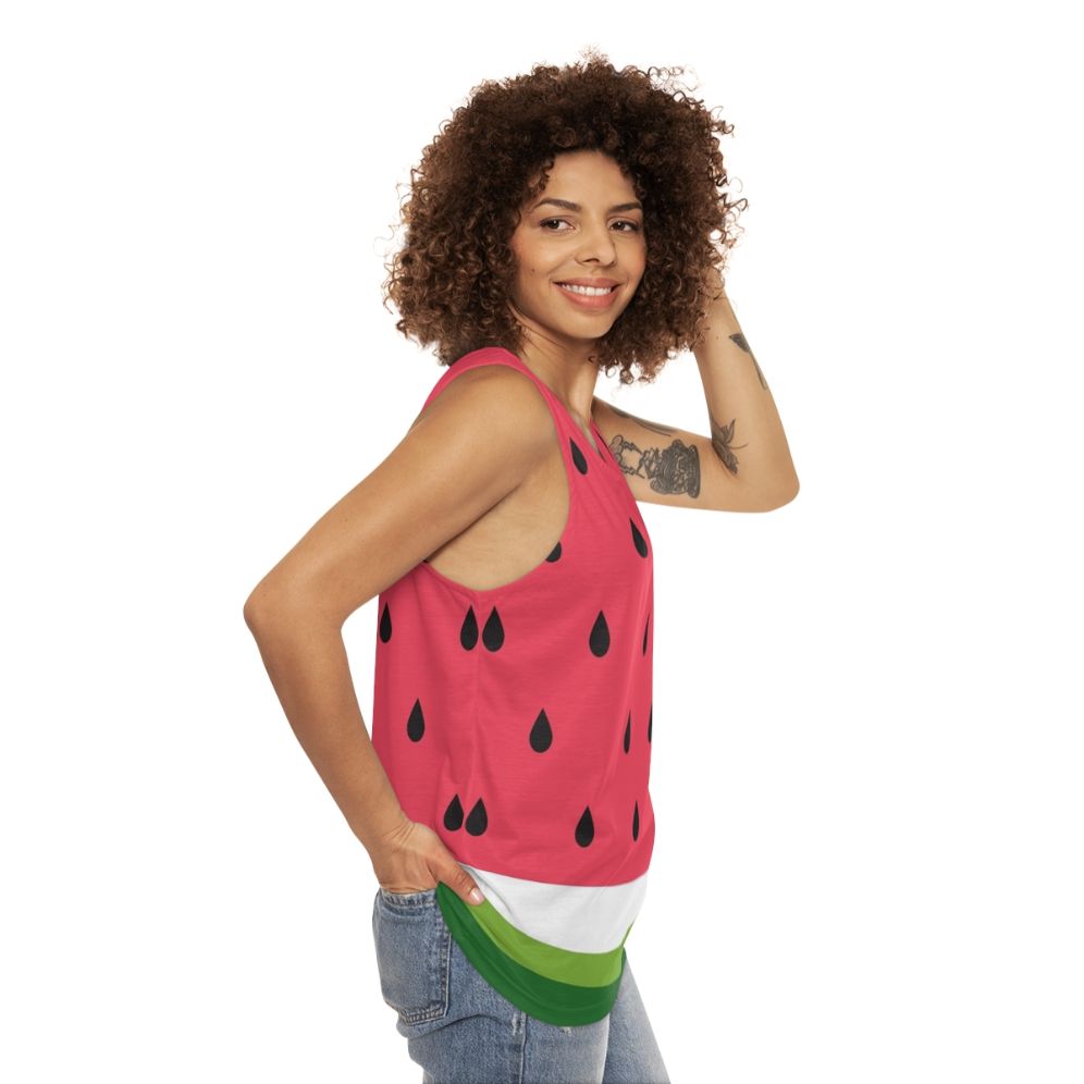 Watermelon abstract unisex tank top - women side