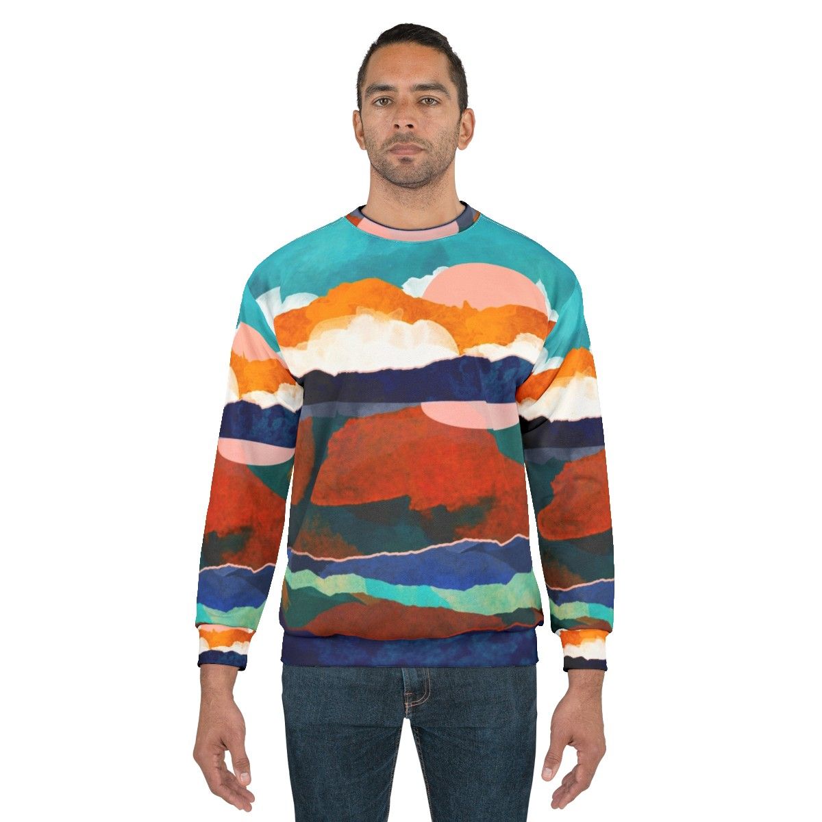 Fallscape Sweatshirt with nature inspired landscape design - men