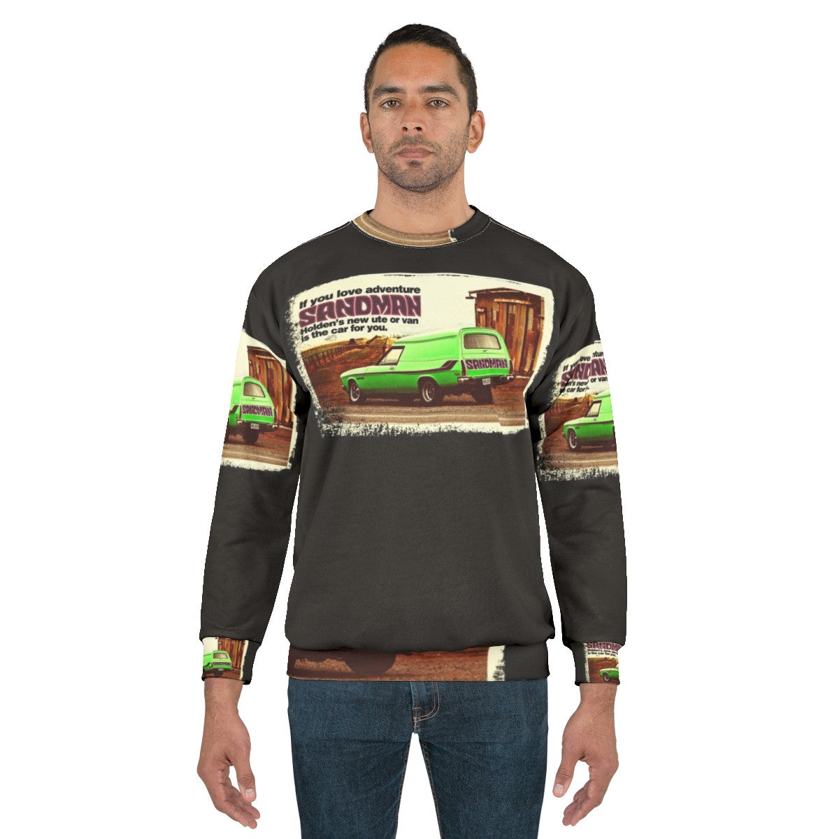 Holden Sandman Panel Van Retro Sweatshirt with Vintage Car Design - men