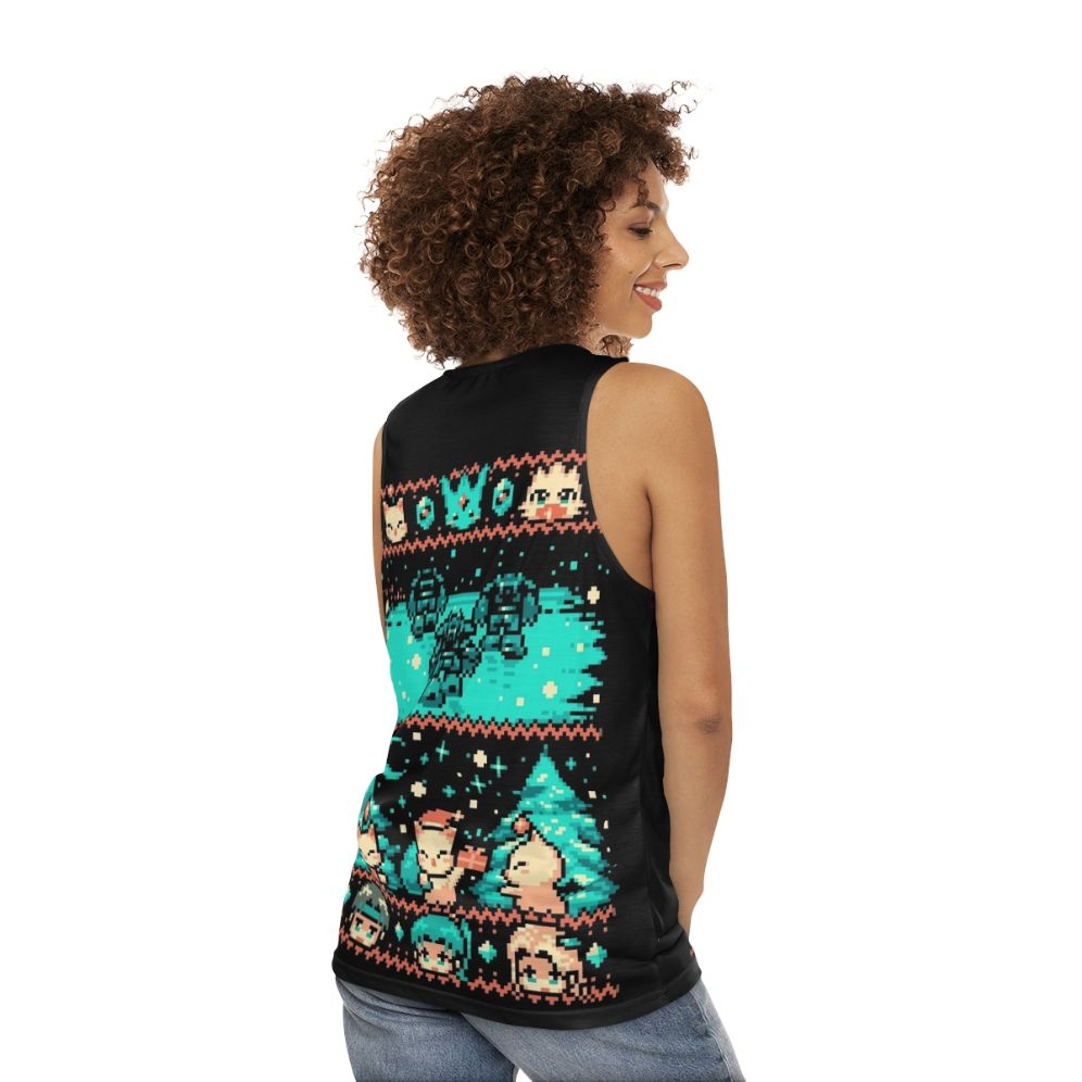 Winter Fantasy Unisex Pixel Art Tank Top - women back