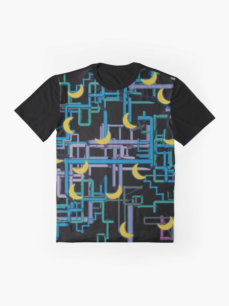 Dan Flashes Complicated Pattern Graphic T-Shirt - Flat lay