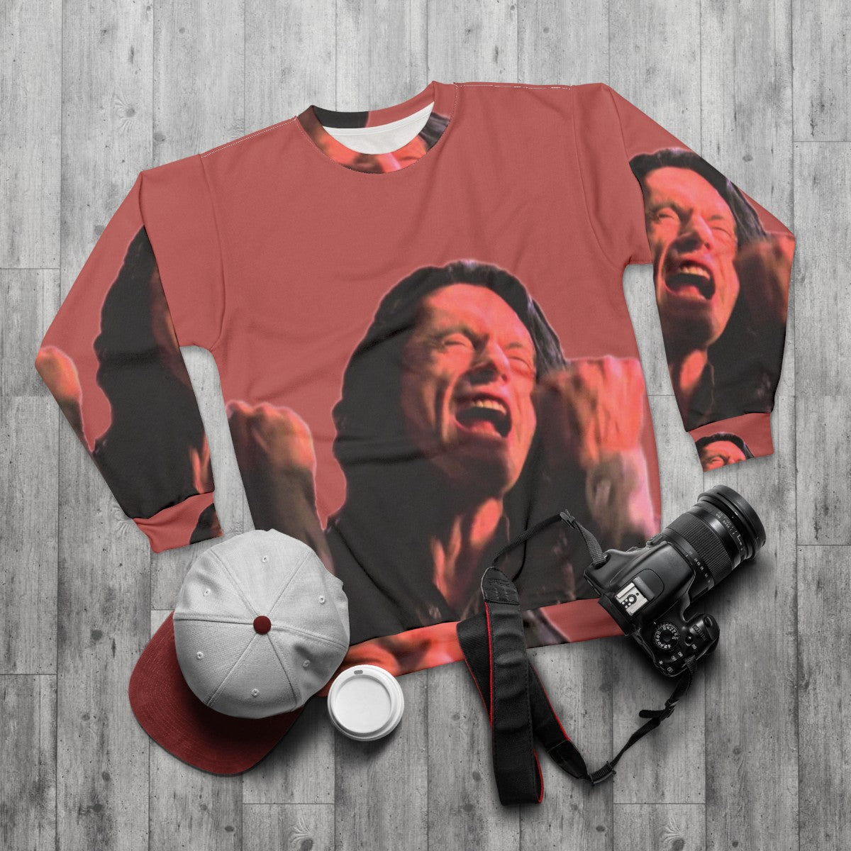 "You're Tearing Me Apart Lisa" The Room Sweatshirt featuring Tommy Wiseau - flat lay