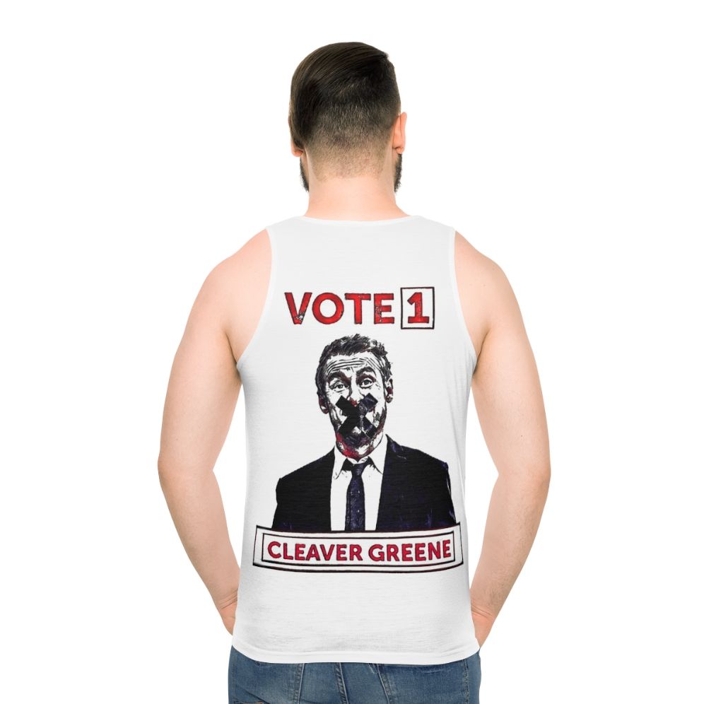 Vote 1 Cleaver Greene Unisex Tank Top - men back