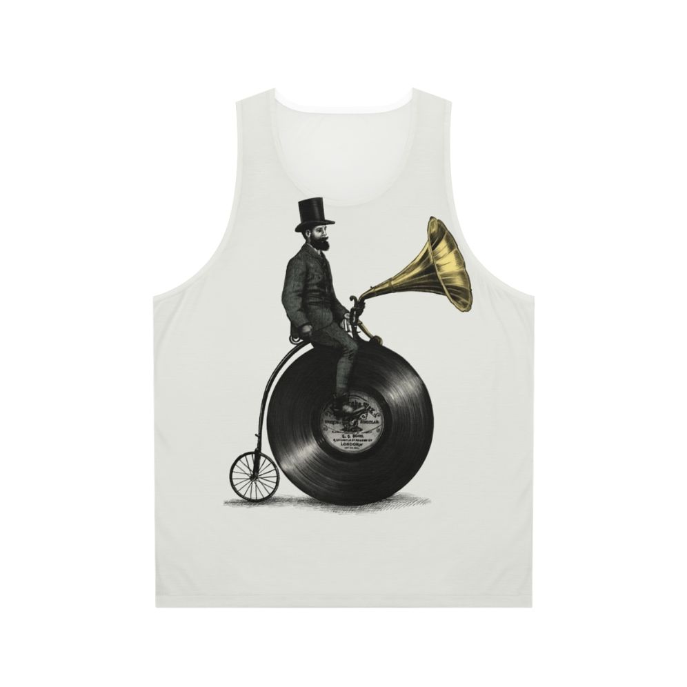 Vintage Music Man Unisex Tank Top with Retro Graphic Art Design