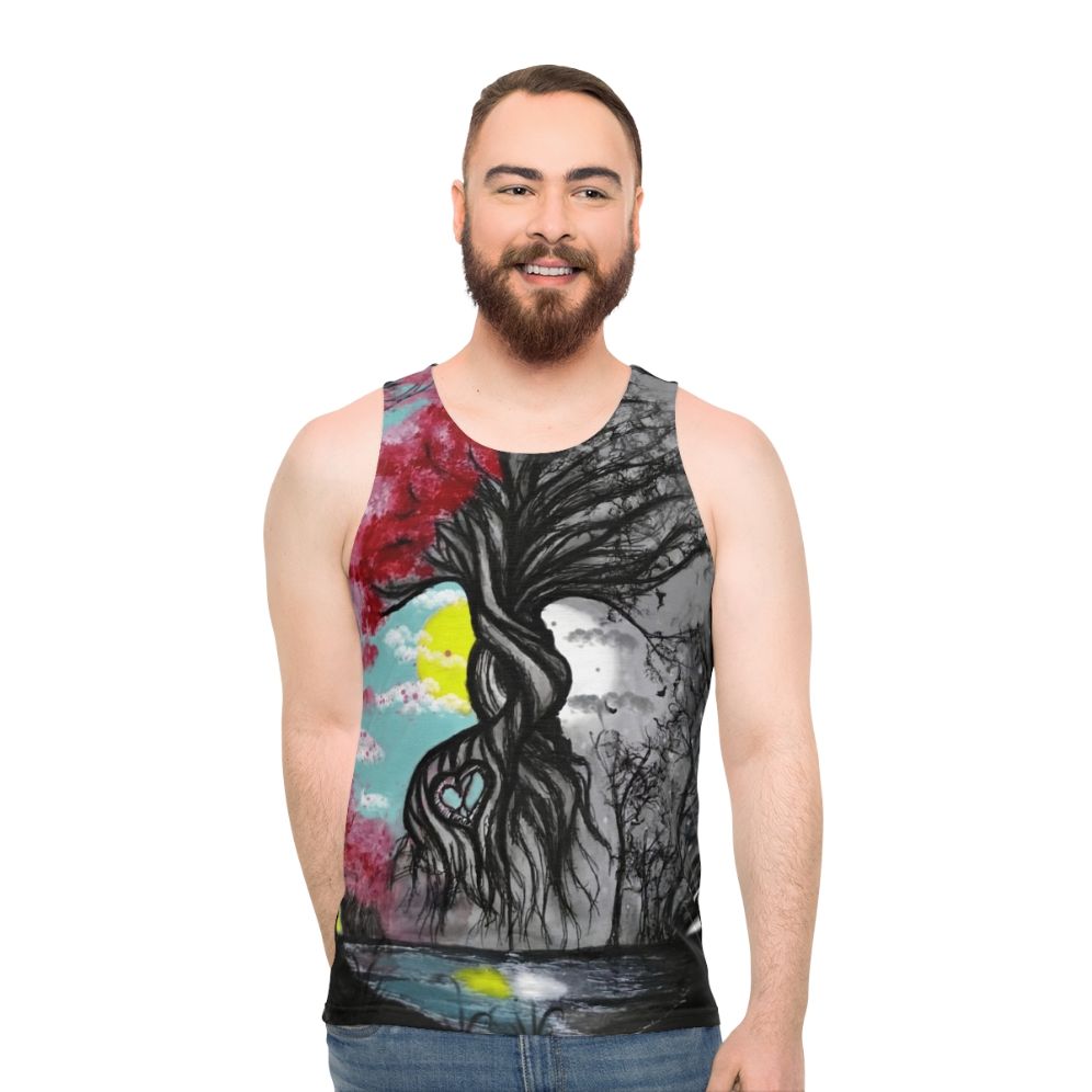 Tree of Life Unisex Tank Top with Meaningful Nature Inspired Design - men