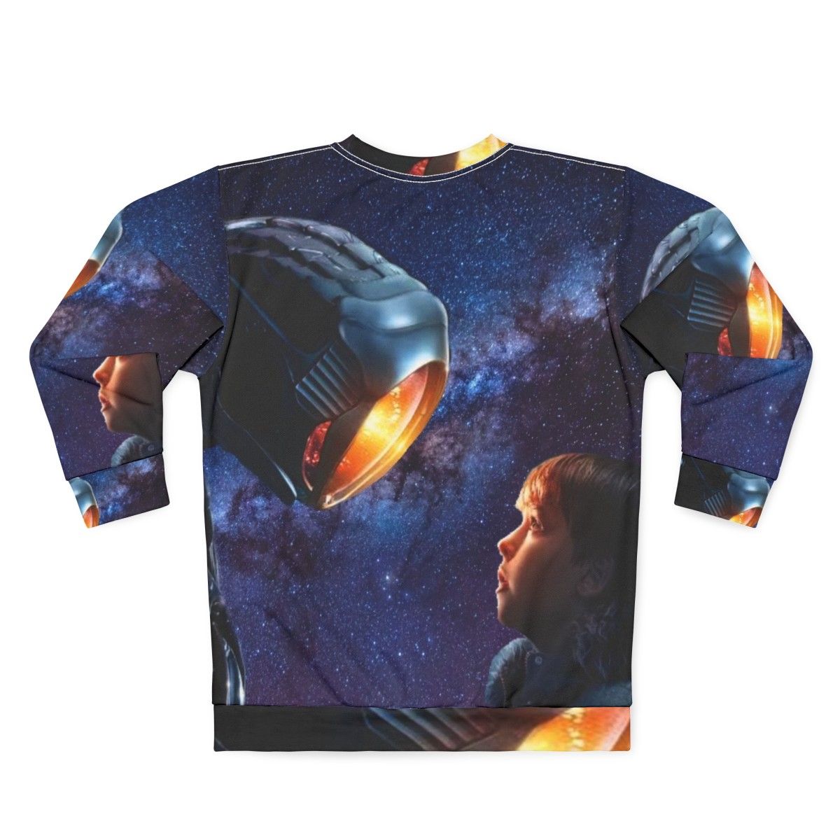 Lost in Space Sci-Fi Sweatshirt with Retro Futuristic Design - Back