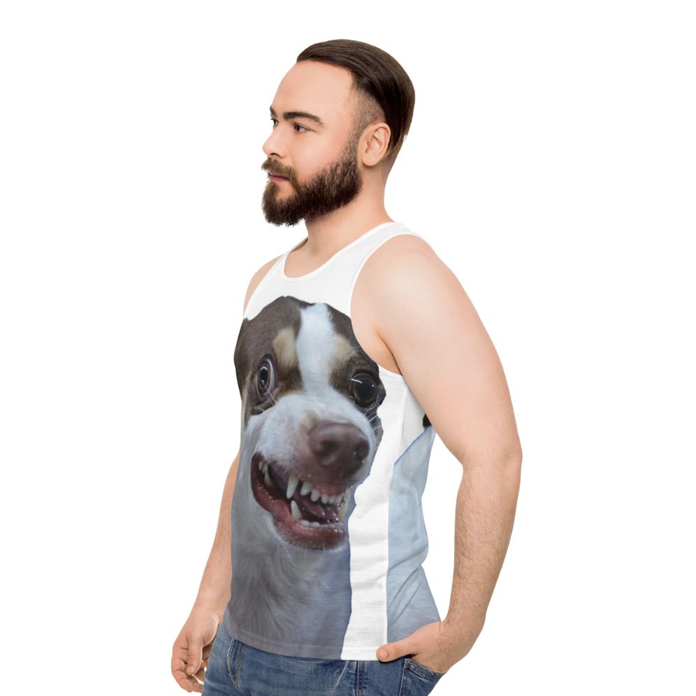 Mr Bubz Unisex Chihuahua Design Tank Top - men side