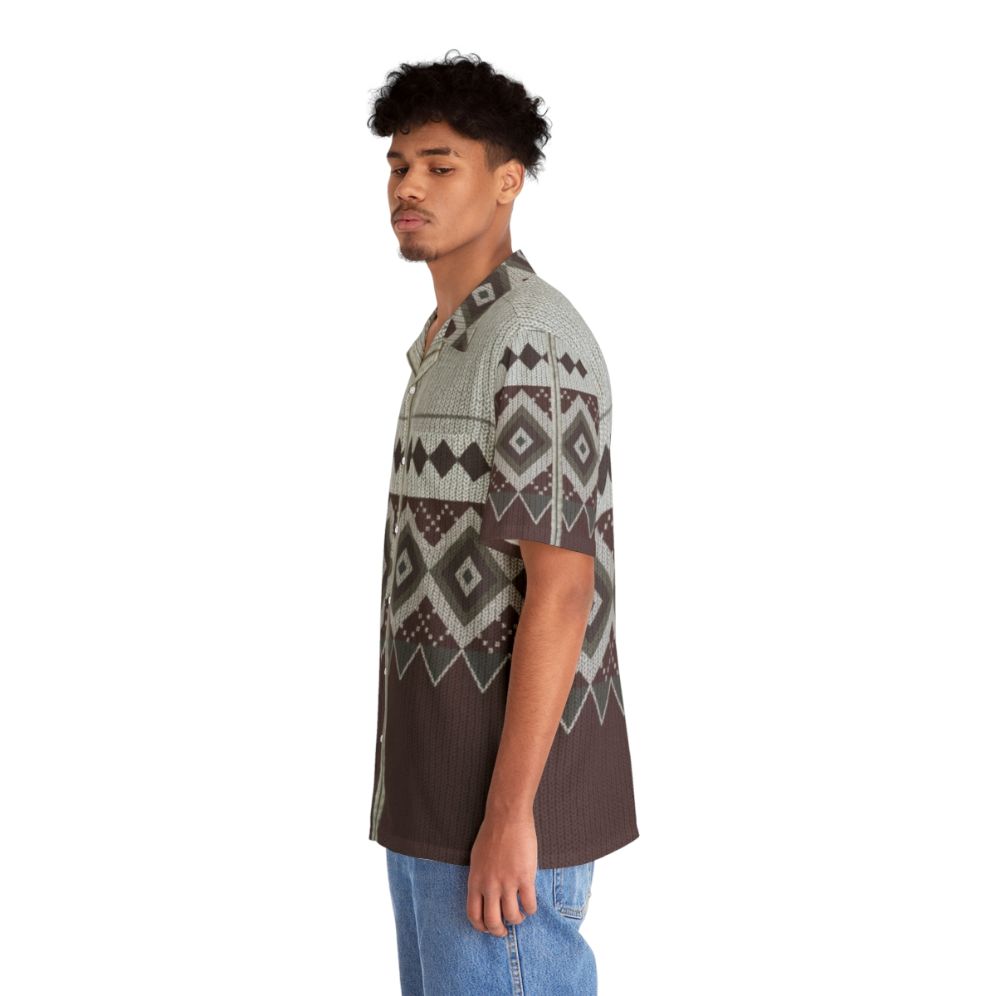 Derek Jumper inspired Hawaiian shirt with knitted cardigan design - People Left