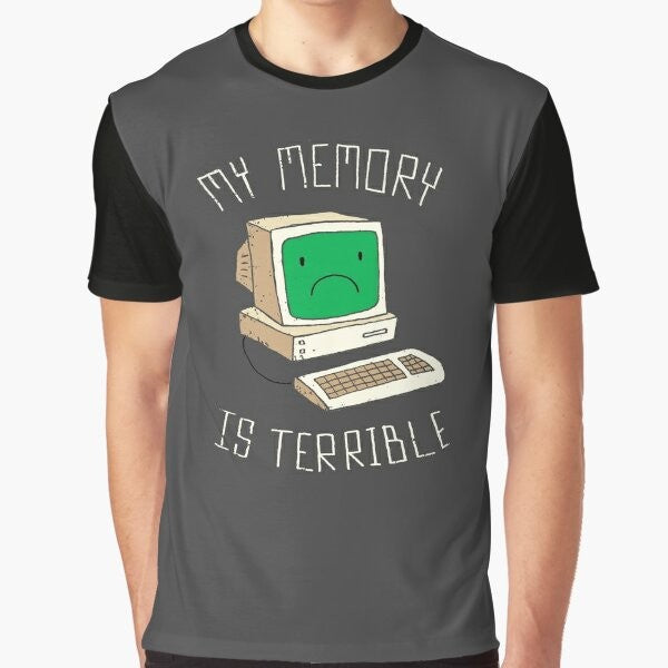 Terrible Memory Graphic T-Shirt with Funny Nerdy Computer Joke Design